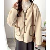 配色ラインノーカラーコート レディース 秋冬 | Dewlily | 詳細画像11 