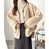 配色ラインノーカラーコート レディース 秋冬 | Dewlily | 詳細画像12 