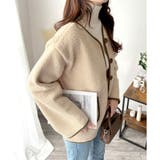 配色ラインノーカラーコート レディース 秋冬 | Dewlily | 詳細画像15 