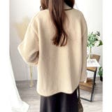 配色ラインノーカラーコート レディース 秋冬 | Dewlily | 詳細画像16 