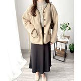 配色ラインノーカラーコート レディース 秋冬 | Dewlily | 詳細画像18 