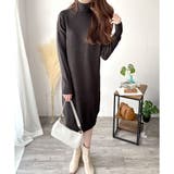 タートルネックニットロングワンピース レディース 秋冬 | Dewlily | 詳細画像10 