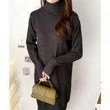 タートルネックニットロングワンピース レディース 秋冬 | Dewlily | 詳細画像13 