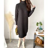 タートルネックニットロングワンピース レディース 秋冬 | Dewlily | 詳細画像2 