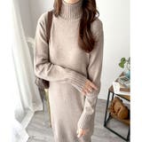 タートルネックニットロングワンピース レディース 秋冬 | Dewlily | 詳細画像27 