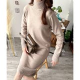 タートルネックニットロングワンピース レディース 秋冬 | Dewlily | 詳細画像28 