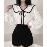 セーラー風配色リボンブラウス レディース シャツ | Dewlily | 詳細画像10 