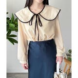 セーラー風配色リボンブラウス レディース シャツ | Dewlily | 詳細画像12 