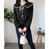 セーラー風配色リボンブラウス レディース シャツ | Dewlily | 詳細画像17 