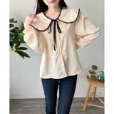 セーラー風配色リボンブラウス レディース シャツ | Dewlily | 詳細画像2 