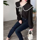 セーラー風配色リボンブラウス レディース シャツ | Dewlily | 詳細画像4 