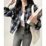 クロップド丈チェックシャツ レディース トップス | Dewlily | 詳細画像11 