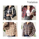 クロップド丈チェックシャツ レディース トップス | Dewlily | 詳細画像5 