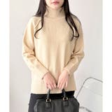 アイボリー | ソフトタッチハイネックニット レディース 長袖 | Dewlily