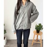 ビッグシルエットロゴジップパーカー レディース フード付き | Dewlily | 詳細画像12 