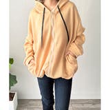 ビッグシルエットロゴジップパーカー レディース フード付き | Dewlily | 詳細画像21 