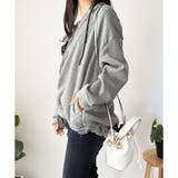 ビッグシルエットロゴジップパーカー レディース フード付き | Dewlily | 詳細画像9 