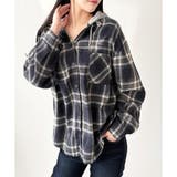 レイヤード風フード付きチェックシャツ レディース 長袖 | Dewlily | 詳細画像12 