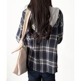 レイヤード風フード付きチェックシャツ レディース 長袖 | Dewlily | 詳細画像15 