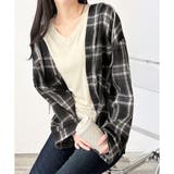 レイヤード風フード付きチェックシャツ レディース 長袖 | Dewlily | 詳細画像19 