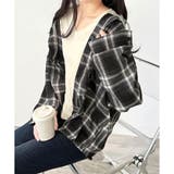 レイヤード風フード付きチェックシャツ レディース 長袖 | Dewlily | 詳細画像20 