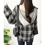 レイヤード風フード付きチェックシャツ レディース 長袖 | Dewlily | 詳細画像22 