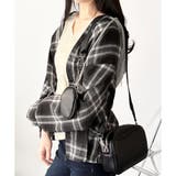 レイヤード風フード付きチェックシャツ レディース 長袖 | Dewlily | 詳細画像4 