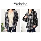 レイヤード風フード付きチェックシャツ レディース 長袖 | Dewlily | 詳細画像5 