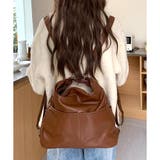 ブラウン | ソフトタッチ2WAYリュックショルダーバッグ レディース 大容量 | Dewlily