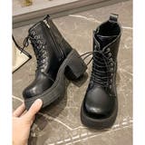 レースアップチャンキーショートブーツ レディース 厚底 | Dewlily | 詳細画像11 