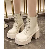 レースアップチャンキーショートブーツ レディース 厚底 | Dewlily | 詳細画像7 