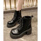 レースアップチャンキーショートブーツ レディース 厚底 | Dewlily | 詳細画像9 