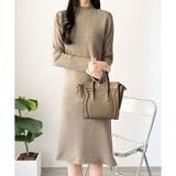 グレー | スカラ編み風ニットワンピース レディース ロング丈 | Dewlily