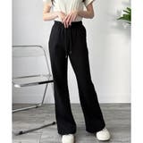 ブラック | スウェットフレアパンツ レディース 裏起毛 | Dewlily