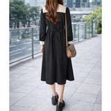 配色セーラーカラーロングワンピース レディース カジュアル | Dewlily | 詳細画像10 