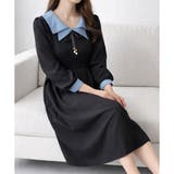 配色セーラーカラーロングワンピース レディース カジュアル | Dewlily | 詳細画像13 