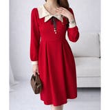 配色セーラーカラーロングワンピース レディース カジュアル | Dewlily | 詳細画像16 