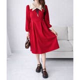 配色セーラーカラーロングワンピース レディース カジュアル | Dewlily | 詳細画像17 