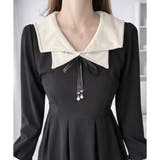 配色セーラーカラーロングワンピース レディース カジュアル | Dewlily | 詳細画像19 