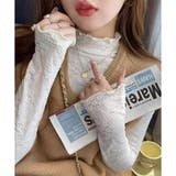 レースタッチフリルネックカットソーレディース長袖インナー無地メロウ袖可愛い重ね着… | Amulet | 詳細画像11