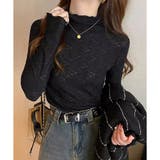 レースタッチフリルネックカットソーレディース長袖インナー無地メロウ袖可愛い重ね着… | Amulet | 詳細画像7