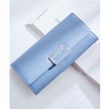 ブルー | 6色シンプル長財布レディースカラー6色シンプル使いやすい長財布三つ折り | Amulet