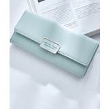 グリーン | 6色シンプル長財布レディースカラー6色シンプル使いやすい長財布三つ折り | Amulet