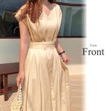 ウエストマークフレンチスリーブロングワンピース カジュアル シンプル | Amulet | 詳細画像10