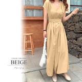 ウエストマークフレンチスリーブロングワンピース カジュアル シンプル | Amulet | 詳細画像7