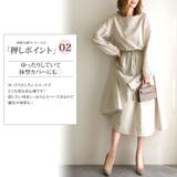 無地長袖ワンピース ミモレ丈 シャツ ひざ下 ゆったり オフィス レディース | Amulet | 詳細画像3