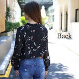 花柄ネックリボンブラウス シンプル 長袖 | Amulet | 詳細画像11 