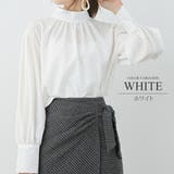 ギャザーシフォンブラウス オフィス シンプル 春 夏 秋 レディース | Amulet | 詳細画像6 