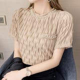 フェイクパールブラウス カジュアル 着やすい | Amulet | 詳細画像7 