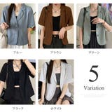 ショートクロップドジャケット シンプル カジュアル 半袖 春 夏 レディース | Amulet | 詳細画像5